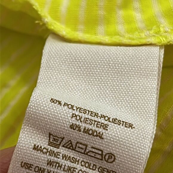 Free people, yellow and white striped summer top with thin straps, size medium - Picture 10 of 10